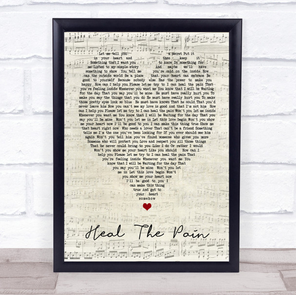 George Michael Heal The Pain Script Heart Song Lyric Quote Print