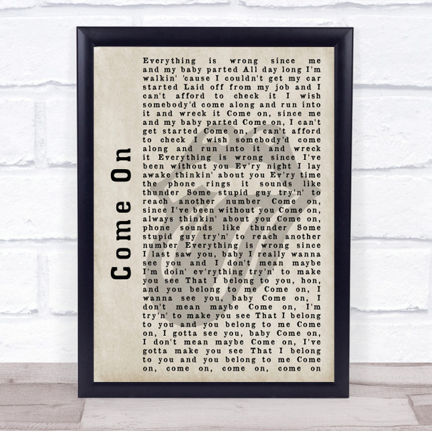 The Rolling Stones Come On Shadow Song Lyric Quote Print