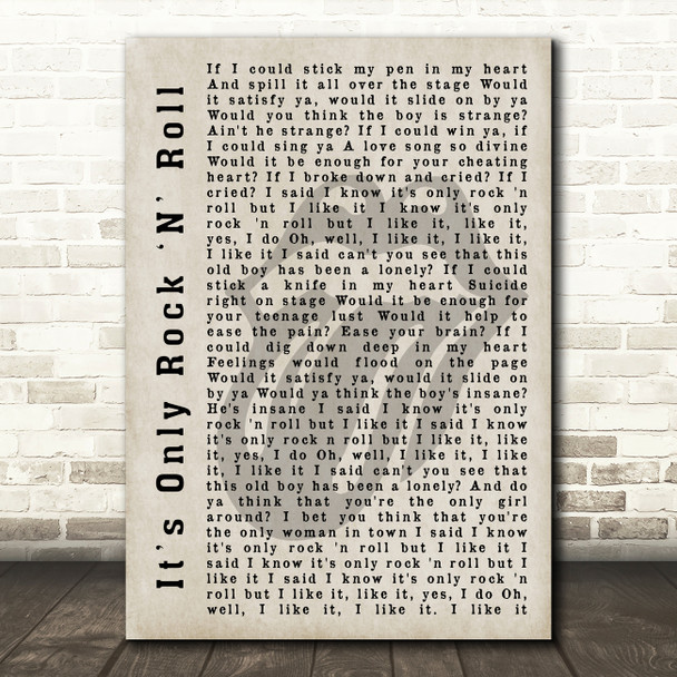 The Rolling Stones Its Only Rock N Roll Shadow Song Lyric Quote Print