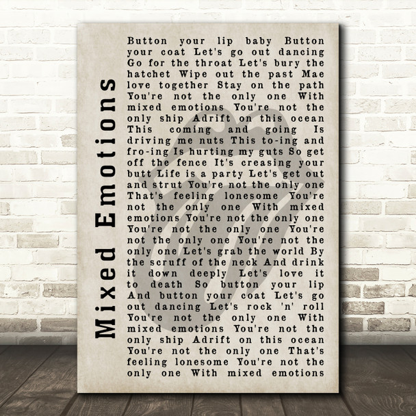 The Rolling Stones Mixed Emotions Shadow Song Lyric Quote Print