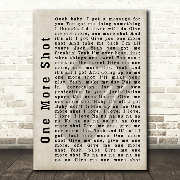 The Rolling Stones One More Shot Shadow Song Lyric Quote Print