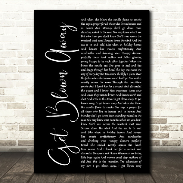 Ocean Colour Scene Get Blown Away Black Script Song Lyric Quote Print