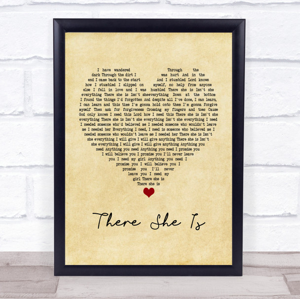 Frank Turner There She Is Vintage Heart Quote Song Lyric Print