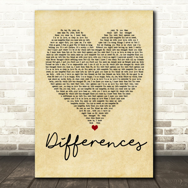 Ginuwine Differences Vintage Heart Quote Song Lyric Print