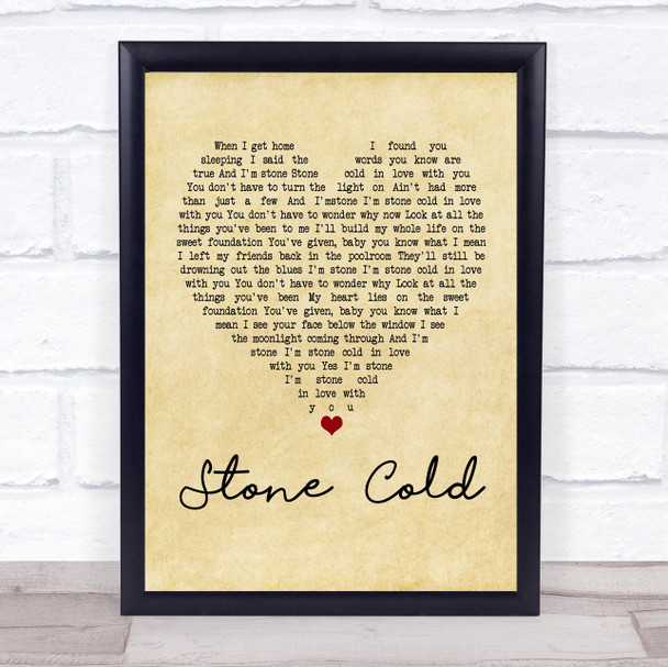 Jimmy Barnes Stone Cold Vintage Heart Quote Song Lyric Print