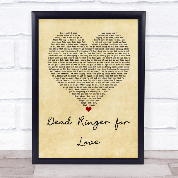 Meat Loaf Dead Ringer for Love Vintage Heart Quote Song Lyric Print