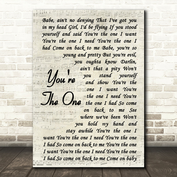 Greta Van Fleet You're The One Song Lyric Vintage Script Quote Print