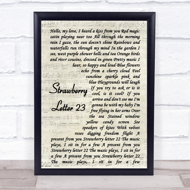 The Brothers Johnson Strawberry Letter 23 Song Lyric Vintage Script Quote Print