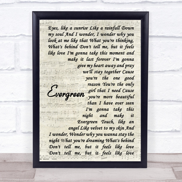 Will Young Evergreen Song Lyric Vintage Script Quote Print