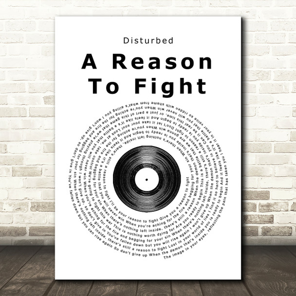 Disturbed A Reason To Fight Vinyl Record Song Lyric Quote Print