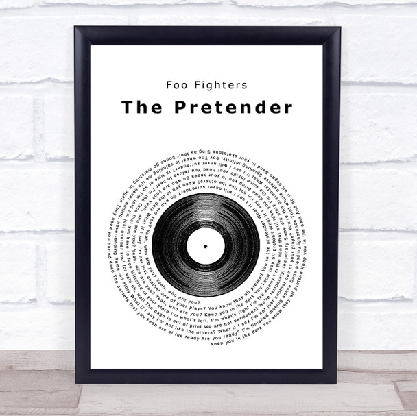 Foo Fighters The Pretender Vinyl Record Song Lyric Quote Print