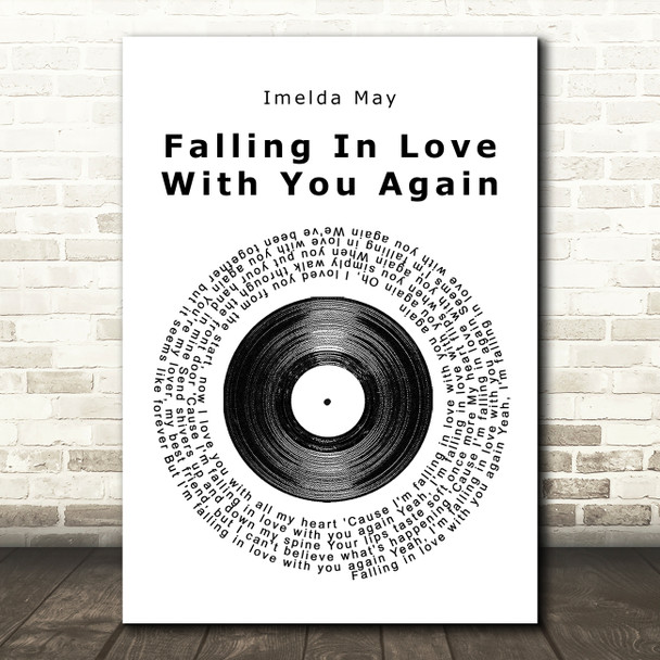 Imelda May Falling In Love With You Again Vinyl Record Song Lyric Quote Print