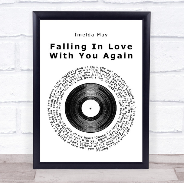 Imelda May Falling In Love With You Again Vinyl Record Song Lyric Quote Print