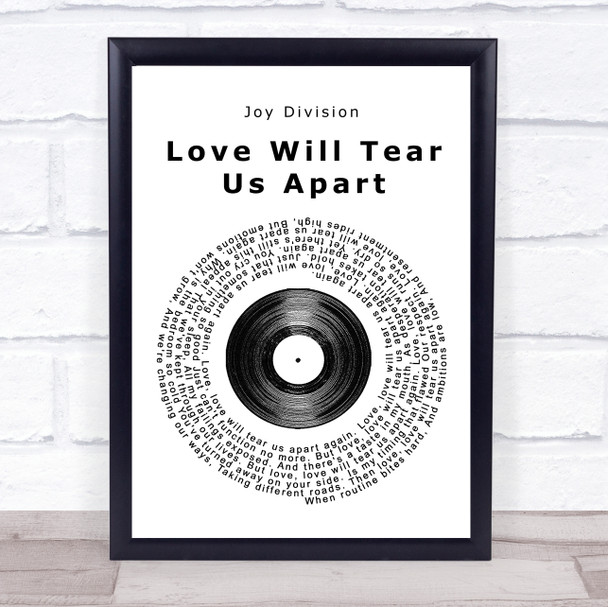 Joy Division Love Will Tear Us Apart Vinyl Record Song Lyric Quote Print