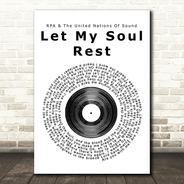 RPA & The United Nations Of Sound Let My Soul Rest Vinyl Record Song Lyric Print