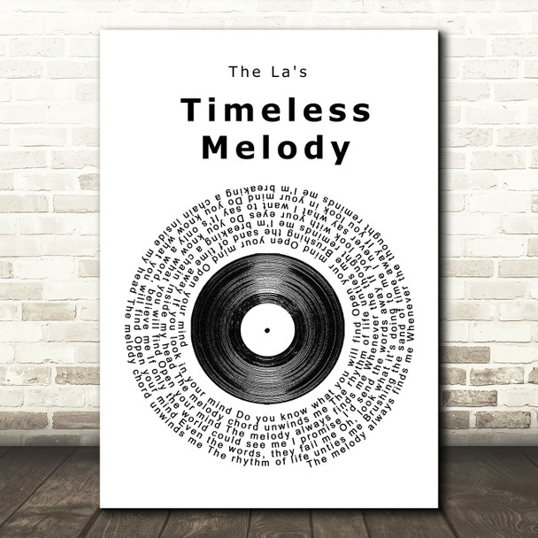 The La's Timeless Melody Vinyl Record Song Lyric Quote Print