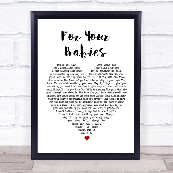 Simply Red For Your Babies Heart Song Lyric Print