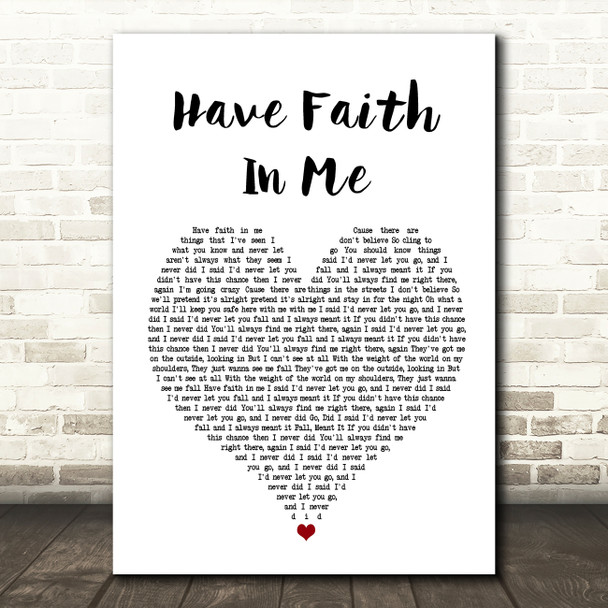 A Day To Remember Have Faith In Me Heart Song Lyric Quote Print