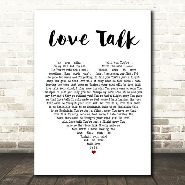 Blossoms Love Talk Heart Song Lyric Quote Print