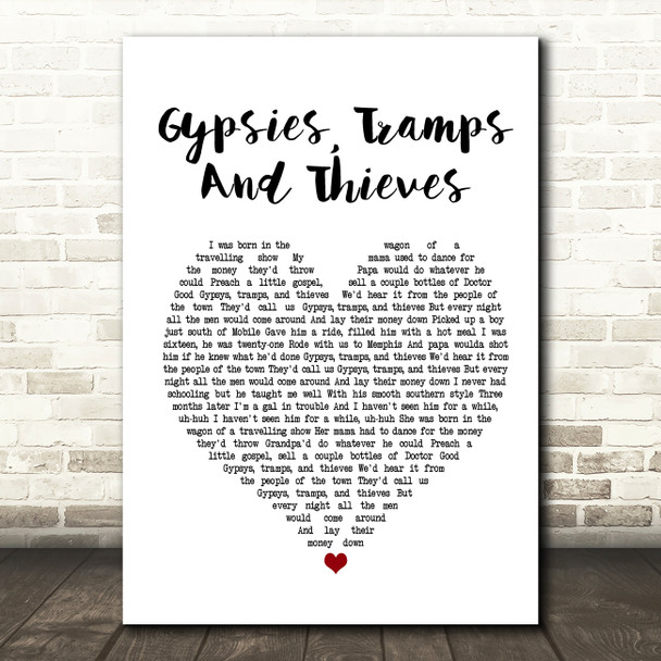 Cher Gypsies, Tramps And Thieves Heart Song Lyric Quote Print