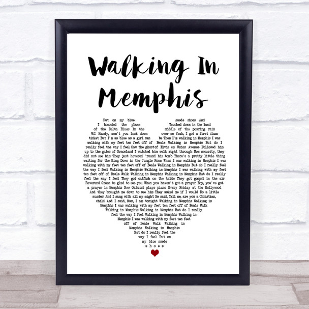 Cher Walking In Memphis Heart Song Lyric Quote Print