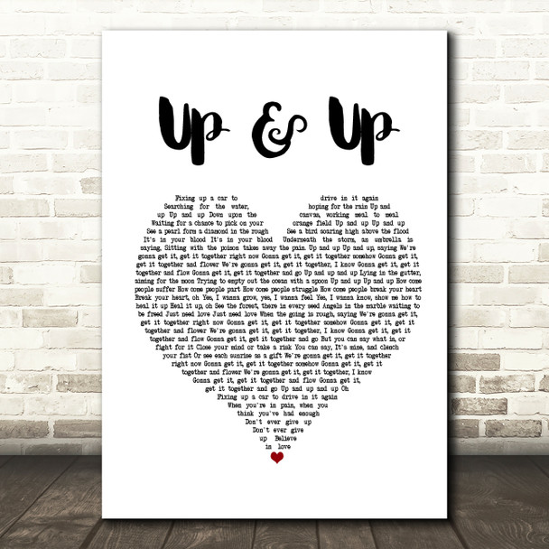 Coldplay Up&Up Heart Song Lyric Quote Print