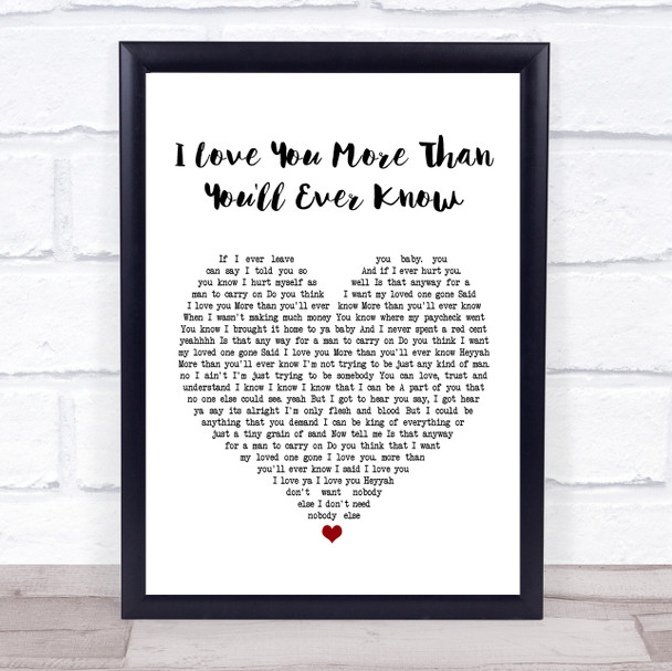 Donny Hathaway I Love You More Than You'll Ever Know Heart Song Lyric Print