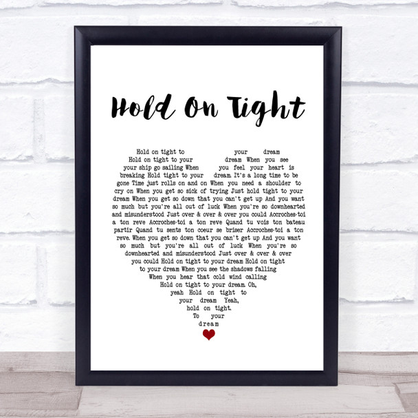 Electric Light Orchestra Hold On Tight Heart Song Lyric Quote Print