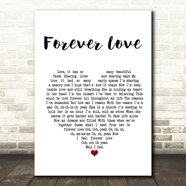 Gary Barlow Forever Love Heart Song Lyric Quote Print