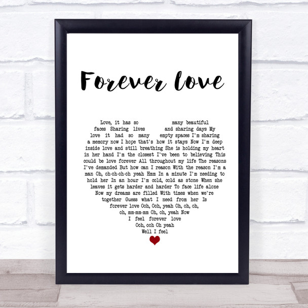 Gary Barlow Forever Love Heart Song Lyric Quote Print