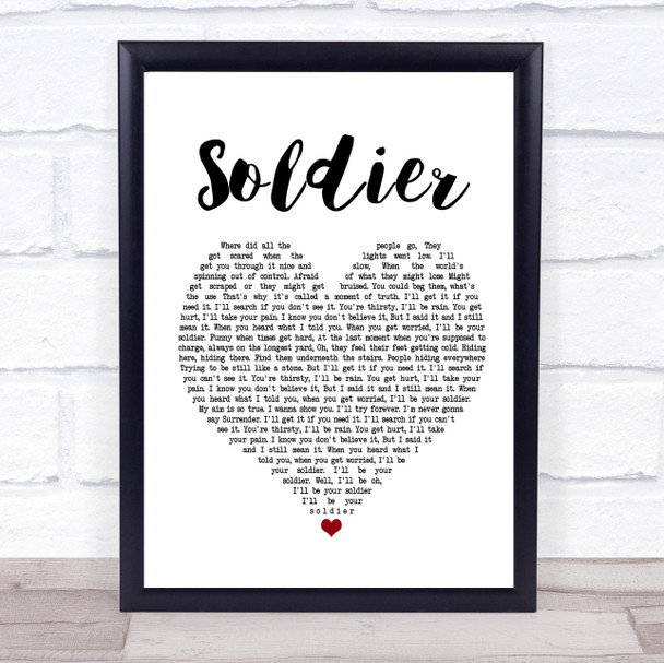 Gavin DeGraw Soldier Heart Song Lyric Quote Print