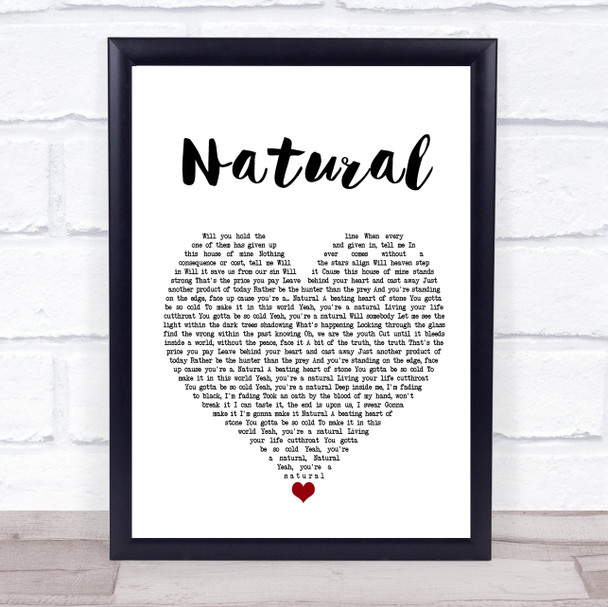 Imagine Dragons Natural Heart Song Lyric Quote Print Imagine Dragons Natural Heart Song Lyric Quote Print