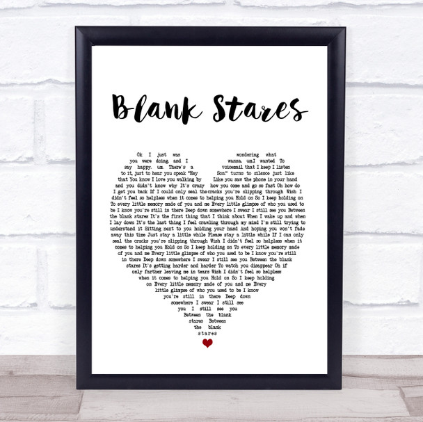 Jay Allen Blank Stares Heart Song Lyric Quote Print