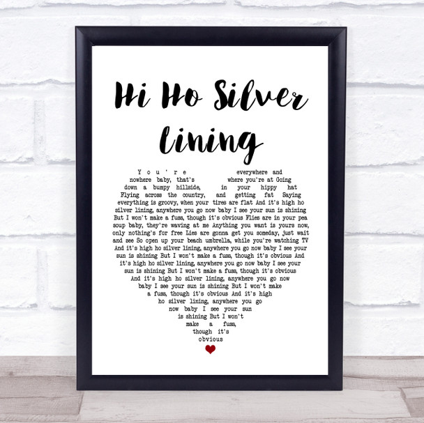 Jeff Beck Hi Ho Silver Lining Heart Song Lyric Quote Print