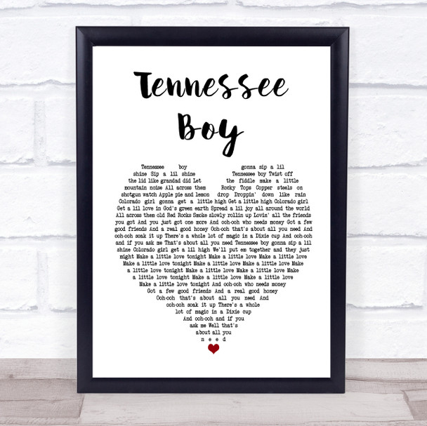 Kip Moore Tennessee Boy Heart Song Lyric Quote Print