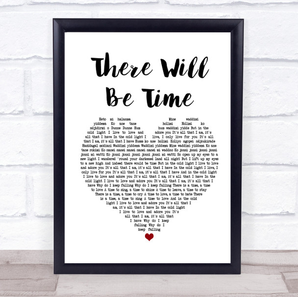 Mumford & Sons There Will Be Time Heart Song Lyric Quote Print