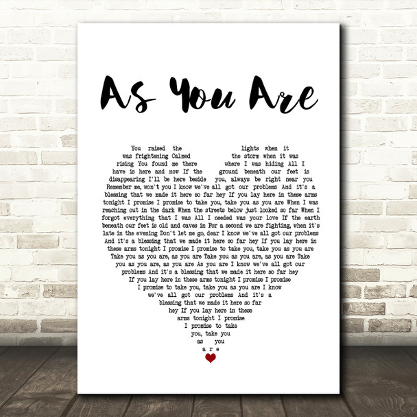 Rag'n'Bone Man As You Are (Shy FX Remix) Heart Song Lyric Quote Print