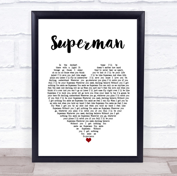 Scouting For Girls Superman Heart Song Lyric Quote Print