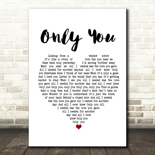 Selena Gomez Only You Heart Song Lyric Quote Print