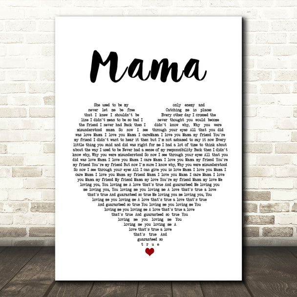 Spice Girls Mama Heart Song Lyric Quote Print