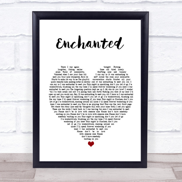 Taylor Swift Enchanted Heart Song Lyric Quote Print