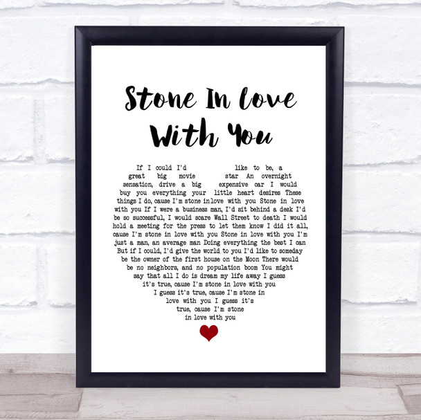 The Stylistics Stone In Love With You Heart Song Lyric Quote Print