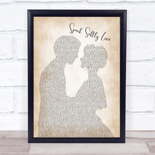 Andy Williams Speak Softly Love Man Lady Bride Groom Wedding Song Lyric Framed Print