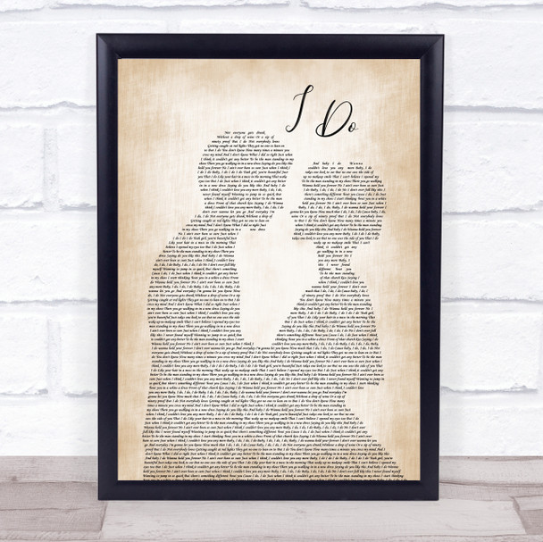 Morgan Evans I Do Man Lady Bride Groom Wedding Song Lyric Framed Print