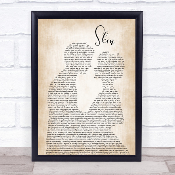 Rag'n'Bone Man Skin Man Lady Bride Groom Wedding Song Lyric Framed Print