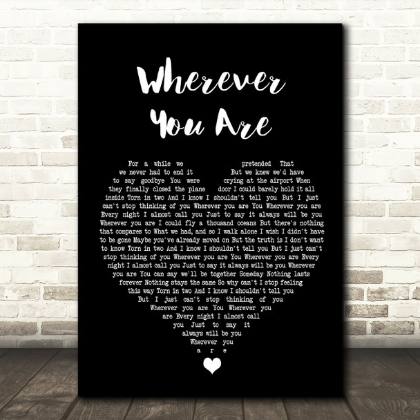 5 Seconds Of Summer Wherever You Are Black Heart Song Lyric Framed Print