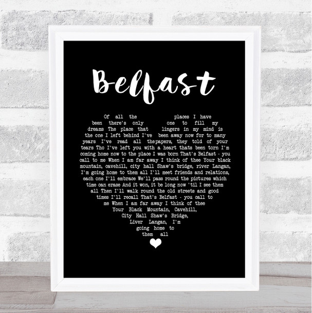 Barnbrack Belfast Black Heart Song Lyric Framed Print