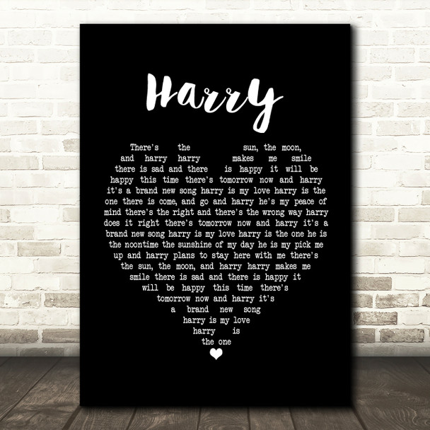 Catherine Howe Harry Black Heart Song Lyric Framed Print