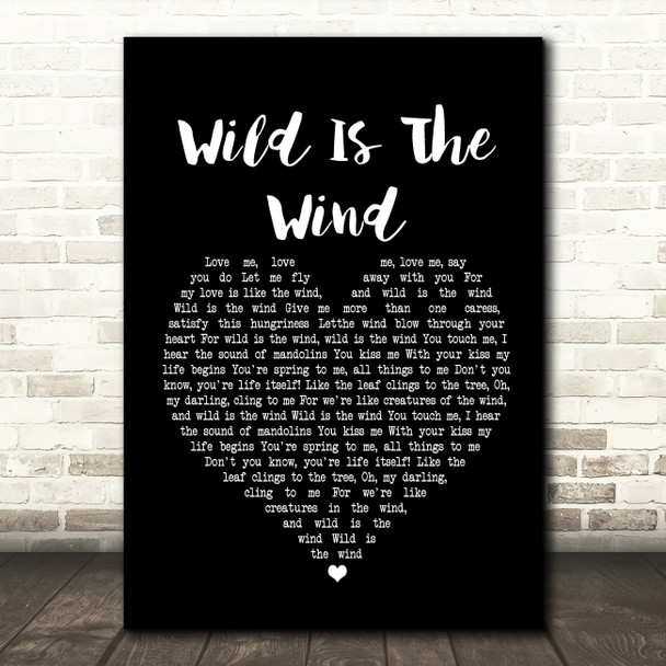 David Bowie Wild Is The Wind Black Heart Song Lyric Framed Print