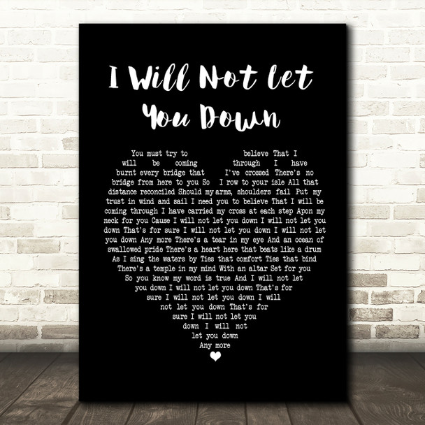 Don McGlashan I Will Not Let You Down Black Heart Song Lyric Framed Print